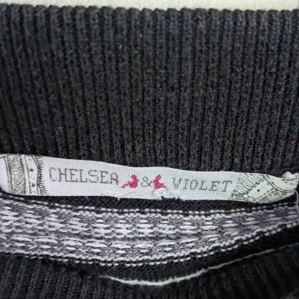Chelsea & Violet Knit Mini Skirt, Black&White Pattern, Women's Large - Picture 3 of 4